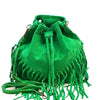 Ileana Fringed Suede Bucket Bag – Bohemian Italian Chic - Leather Italiano