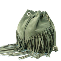 Ileana Fringed Suede Bucket Bag – Bohemian Italian Chic - Leather Italiano
