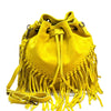 Ileana Fringed Suede Bucket Bag – Bohemian Italian Chic - Leather Italiano