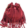 Ileana Fringed Suede Bucket Bag – Bohemian Italian Chic - Leather Italiano