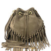 Ileana Fringed Suede Bucket Bag – Bohemian Italian Chic - Leather Italiano