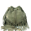 Ileana Fringed Suede Bucket Bag – Bohemian Italian Chic - Leather Italiano