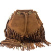 Ileana Fringed Suede Bucket Bag – Bohemian Italian Chic - Leather Italiano