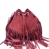 Ileana Fringed Suede Bucket Bag – Bohemian Italian Chic - Leather Italiano