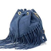 Ileana Fringed Suede Bucket Bag – Bohemian Italian Chic - Leather Italiano