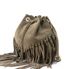 Ileana Fringed Suede Bucket Bag – Bohemian Italian Chic - Leather Italiano