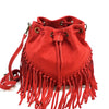 Ileana Fringed Suede Bucket Bag – Bohemian Italian Chic - Leather Italiano