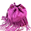 Ileana Fringed Suede Bucket Bag – Bohemian Italian Chic - Leather Italiano