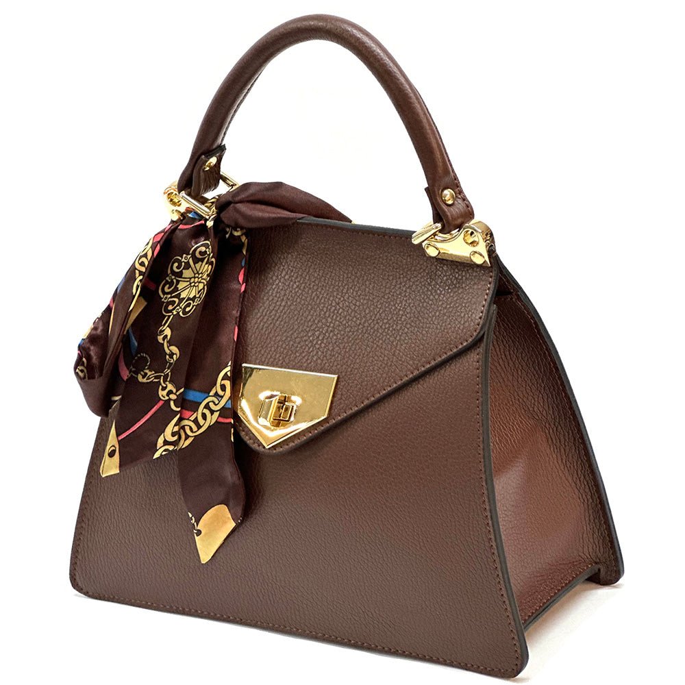 Isabella Italian Leather Bag – Elegant Structured Handbag for Women - Leather Italiano