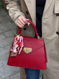 Isabella Italian Leather Bag – Elegant Structured Handbag for Women - Leather Italiano