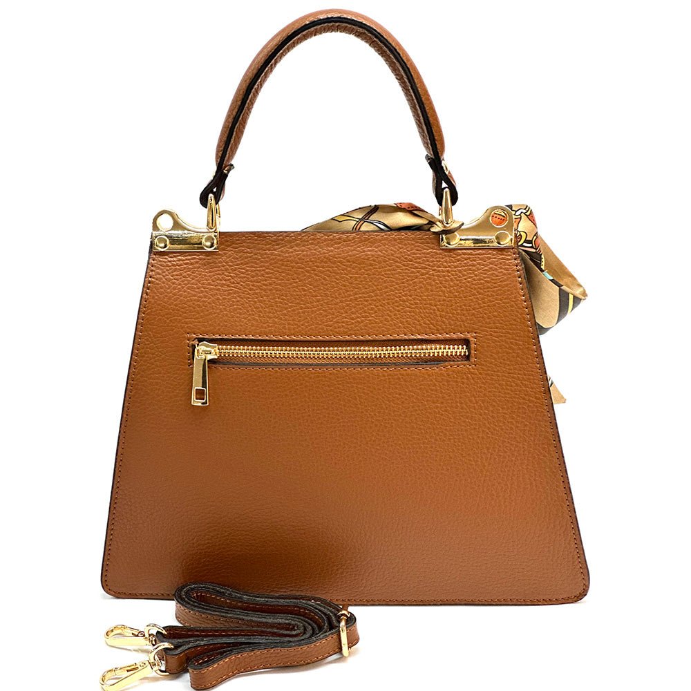 Isabella Italian Leather Bag – Elegant Structured Handbag for Women - Leather Italiano