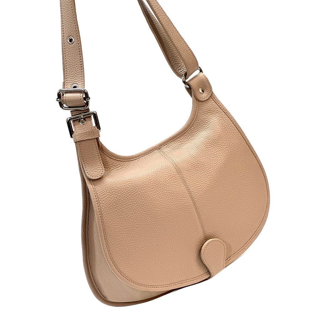 Italian Leather Crossbody Bag - Stella Minimalist Chic - Leather Italiano