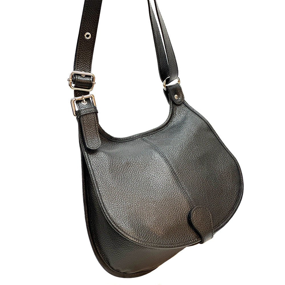 Italian Leather Crossbody Bag - Stella Minimalist Chic - Leather Italiano