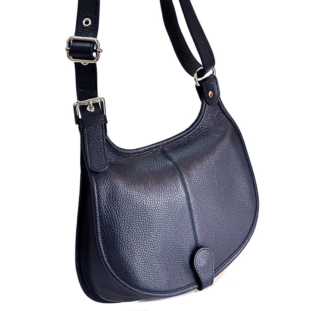 Italian Leather Crossbody Bag - Stella Minimalist Chic - Leather Italiano