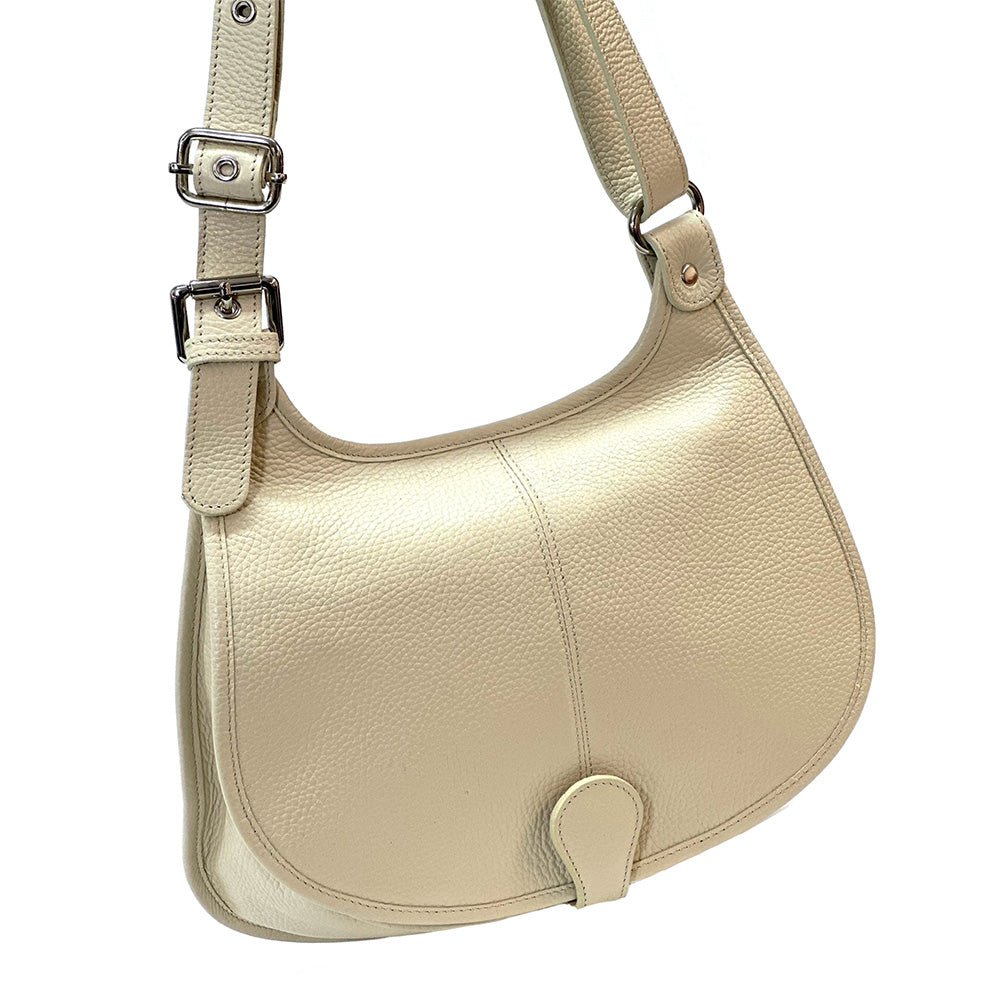 Italian Leather Crossbody Bag - Stella Minimalist Chic - Leather Italiano