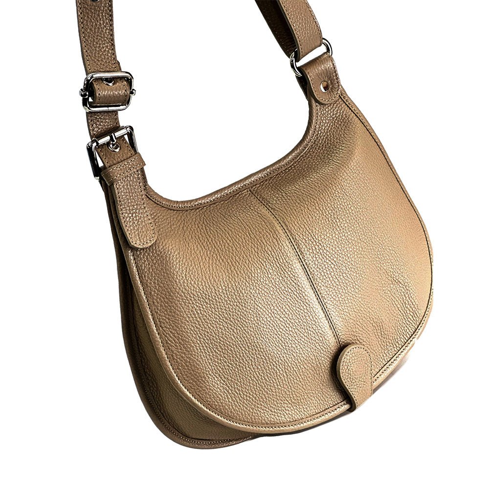 Italian Leather Crossbody Bag - Stella Minimalist Chic - Leather Italiano