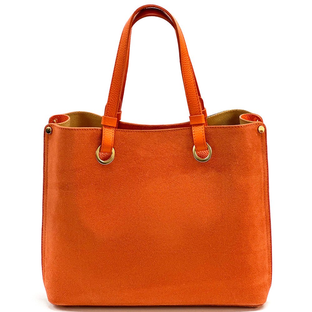Italian Suede Leather Tote Bag - Aurelia Spacious Elegance - Leather Italiano