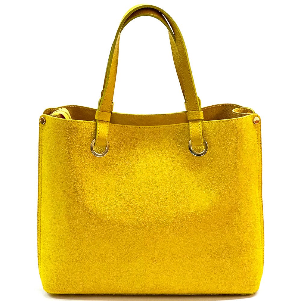 Italian Suede Leather Tote Bag - Aurelia Spacious Elegance - Leather Italiano