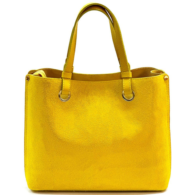 Italian Suede Leather Tote Bag - Aurelia Spacious Elegance - Leather Italiano