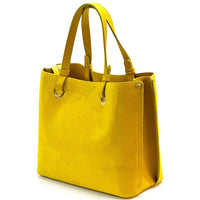 Italian Suede Leather Tote Bag - Aurelia Spacious Elegance - Leather Italiano