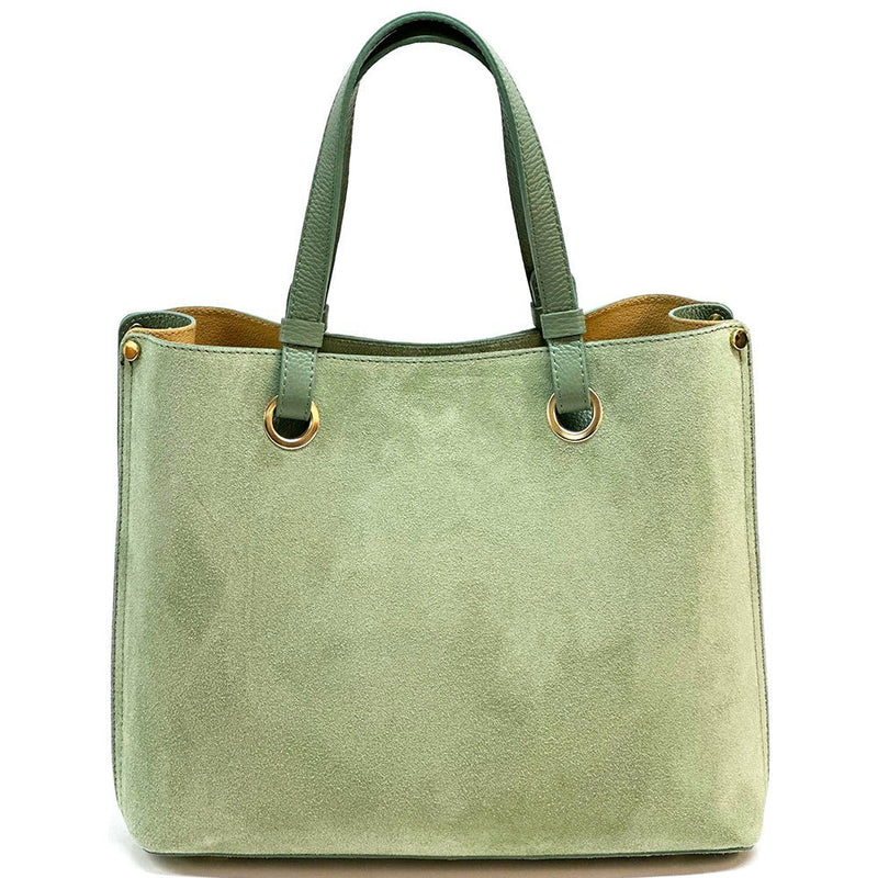 Italian Suede Leather Tote Bag - Aurelia Spacious Elegance - Leather Italiano