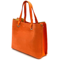 Italian Suede Leather Tote Bag - Aurelia Spacious Elegance - Leather Italiano