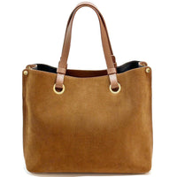 Italian Suede Leather Tote Bag - Aurelia Spacious Elegance - Leather Italiano