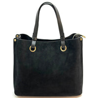 Italian Suede Leather Tote Bag - Aurelia Spacious Elegance - Leather Italiano