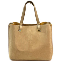 Italian Suede Leather Tote Bag - Aurelia Spacious Elegance - Leather Italiano