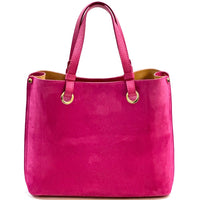 Italian Suede Leather Tote Bag - Aurelia Spacious Elegance - Leather Italiano