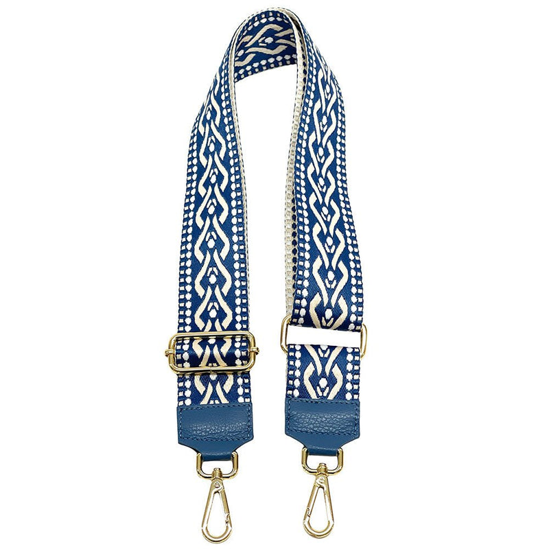 Jacquard Shoulder Strap – Tribal - Inspired Design - Leather Italiano