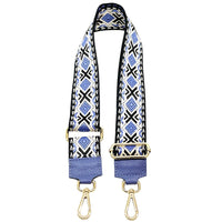 Jacquard Shoulder Strap – Tribal - Inspired Design - Leather Italiano
