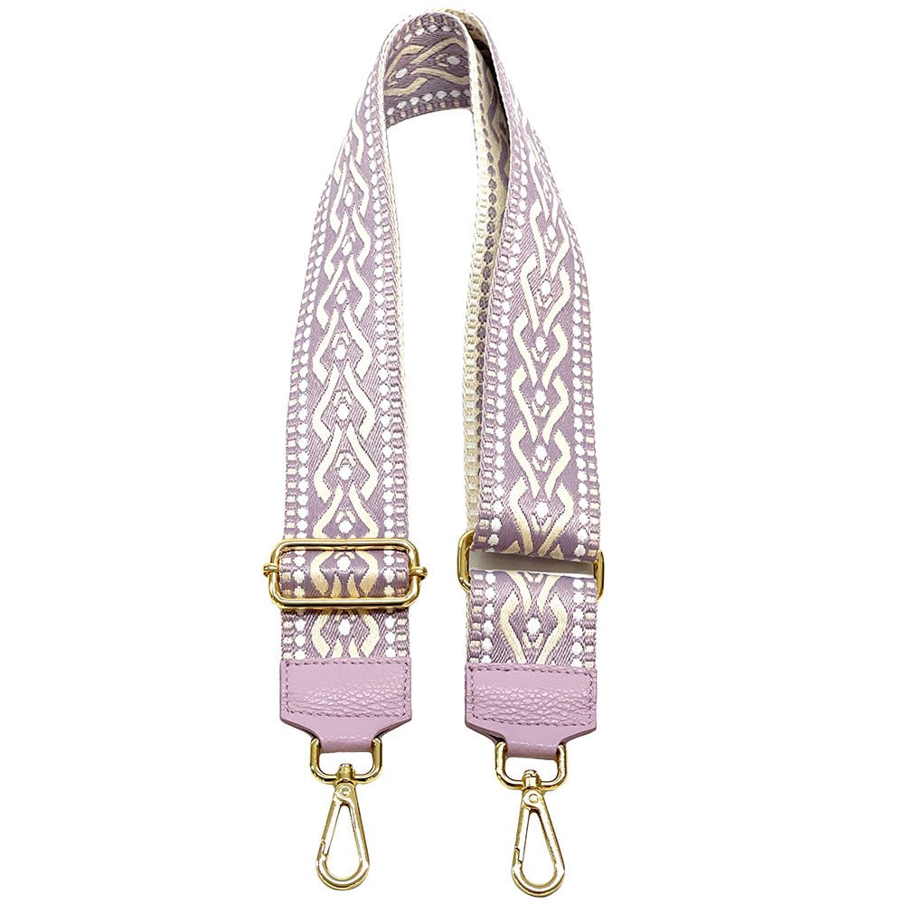 Jacquard Shoulder Strap – Tribal - Inspired Design - Leather Italiano