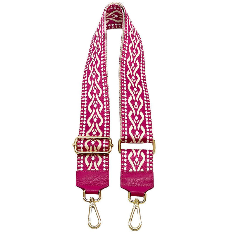 Jacquard Shoulder Strap – Tribal - Inspired Design - Leather Italiano
