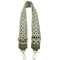 Jacquard Shoulder Strap – Tribal - Inspired Design - Leather Italiano