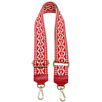 Jacquard Shoulder Strap – Tribal - Inspired Design - Leather Italiano