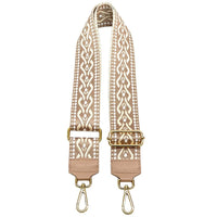 Jacquard Shoulder Strap – Tribal - Inspired Design - Leather Italiano