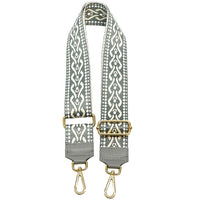 Jacquard Shoulder Strap – Tribal - Inspired Design - Leather Italiano
