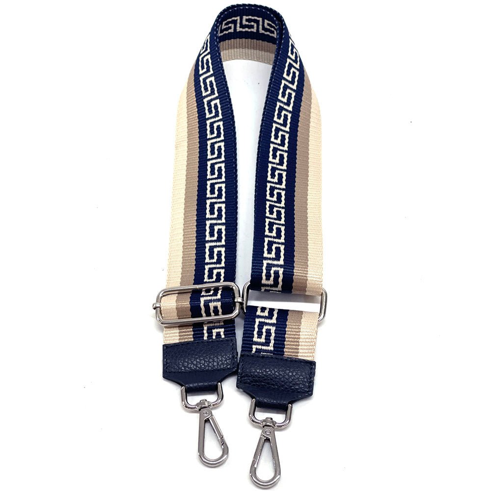 Jacquard Shoulder Strap – Tribal - Inspired Design - Leather Italiano