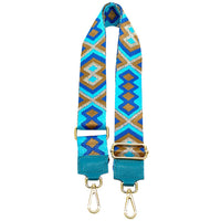 Jacquard Shoulder Strap – Tribal - Inspired Design - Leather Italiano