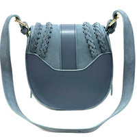 Lauren Italian Suede & Leather Cross - Body Bag | Handmade Florentine Saddle Bag - Leather Italiano