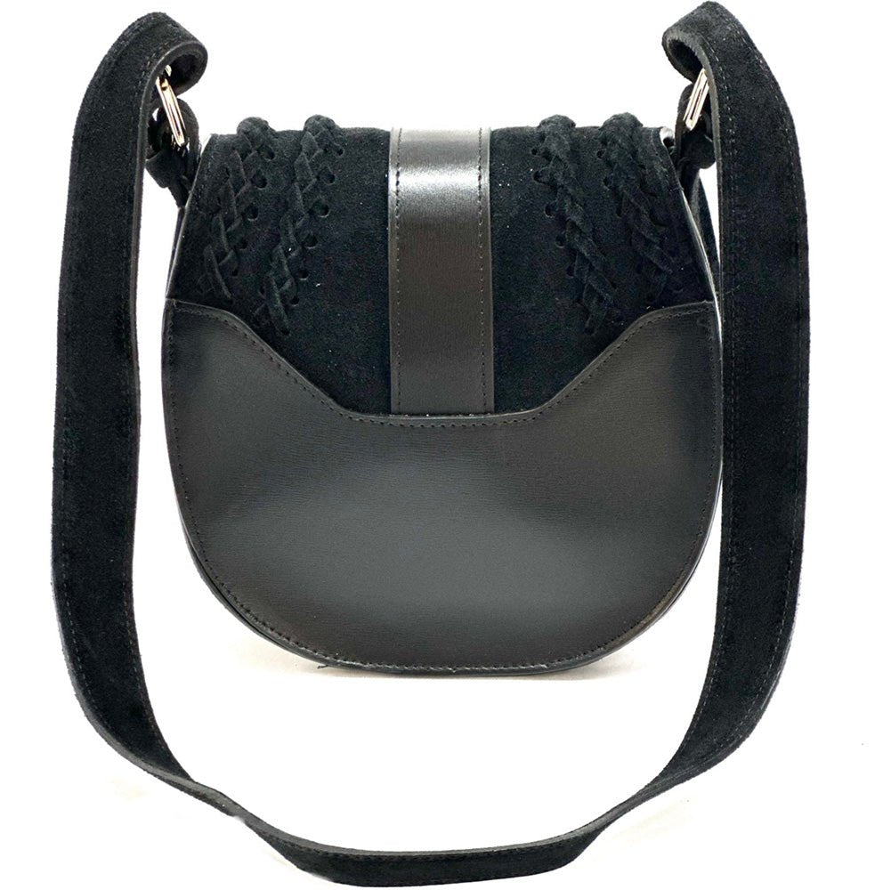 Lauren Italian Suede & Leather Cross - Body Bag | Handmade Florentine Saddle Bag - Leather Italiano