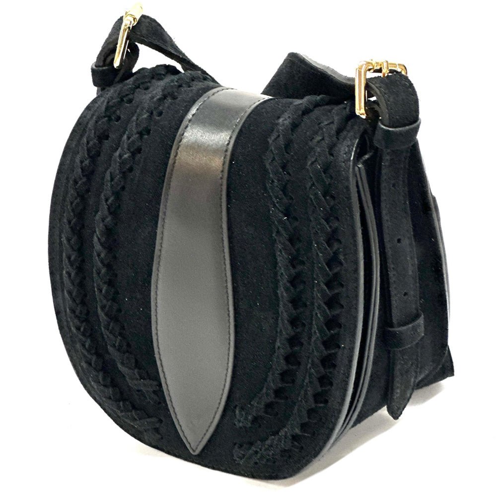 Lauren Italian Suede & Leather Cross - Body Bag | Handmade Florentine Saddle Bag - Leather Italiano