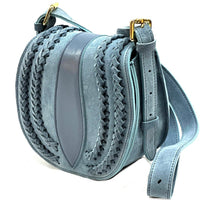 Lauren Italian Suede & Leather Cross - Body Bag | Handmade Florentine Saddle Bag - Leather Italiano