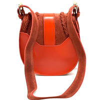 Lauren Italian Suede & Leather Cross - Body Bag | Handmade Florentine Saddle Bag - Leather Italiano