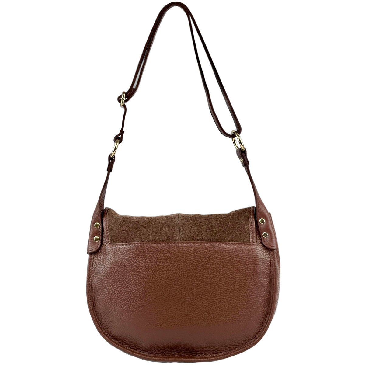 Lauren Italian Suede Saddle Shoulder Bag - Leather Italiano