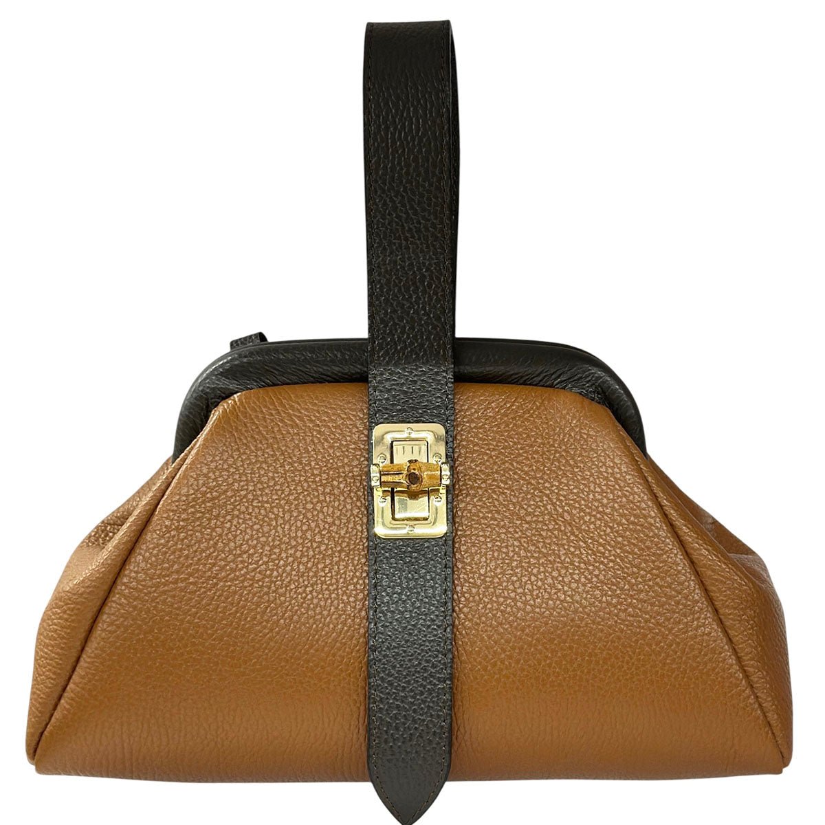 Lavinia Italian Leather Frame Shoulder Bag - Leather Italiano