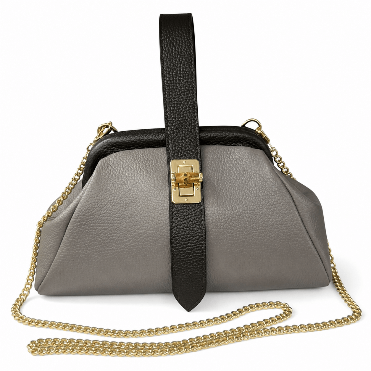 Lavinia Italian Leather Frame Shoulder Bag - Leather Italiano