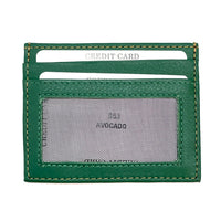 Leather Credit Card Holder w/ Window - Slim Italian - Leather Italiano
