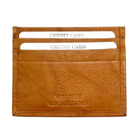 Leather Credit Card Holder w/ Window - Slim Italian - Leather Italiano